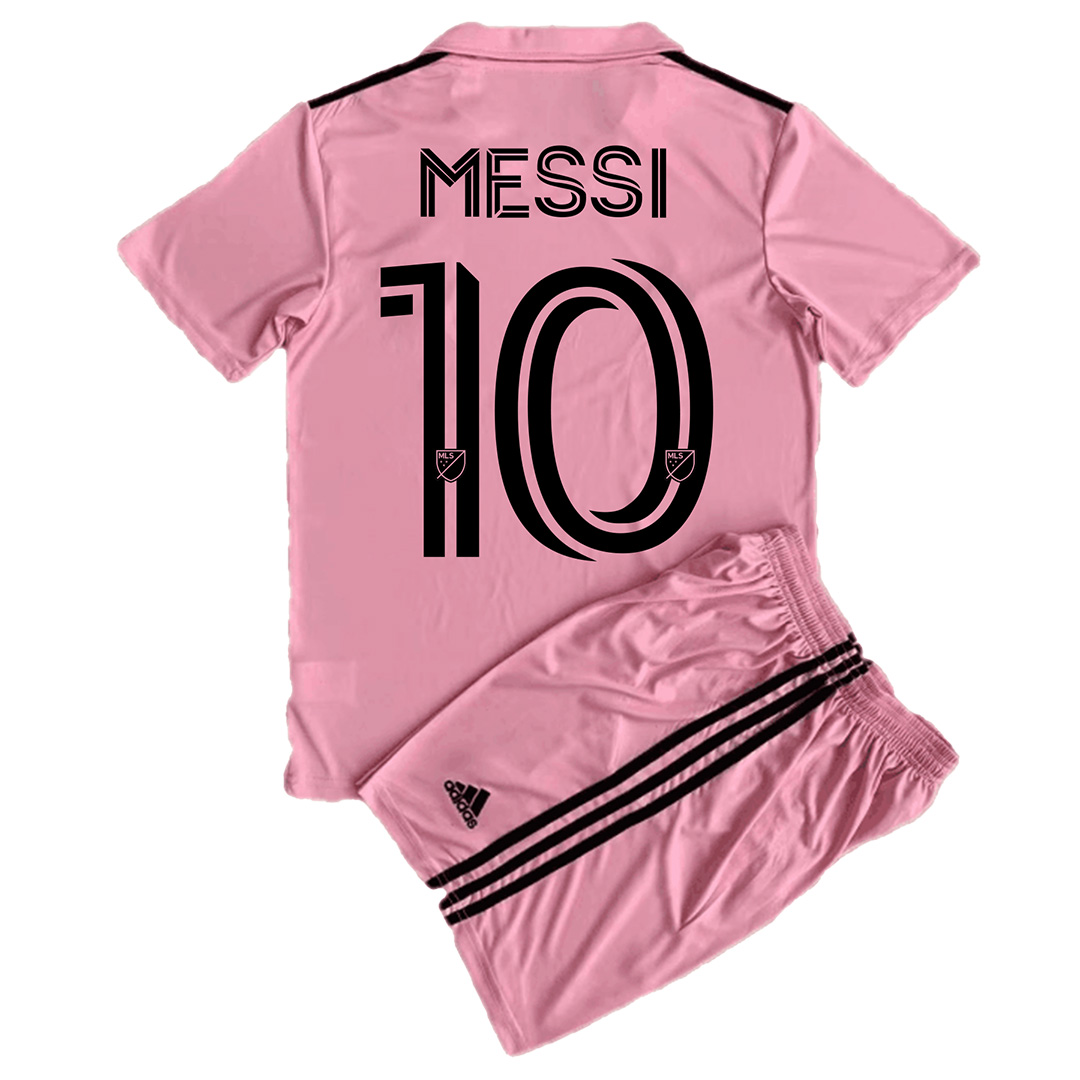 Kids-Inter Miami 23/24 Home Messi #10 Soccer Jersey